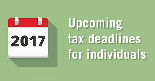 Image representing Individual tax calendar: Key deadlines for the remainder of 2017