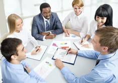 employees around table